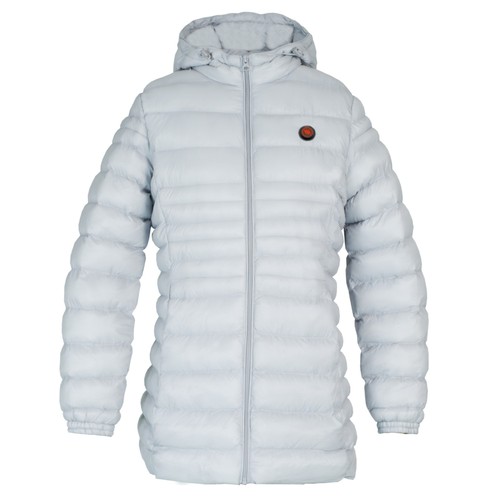 Heated women's winter jacket with hood Glovii, sizes M, L, grey, battery, GTFG - Picture 2 of 11