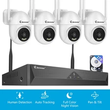 JENNOV Wireless Security Camera System 5MP 10CH 1TB NVR Two-Way Audio Recording