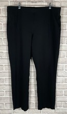 Chicos Pants Womens Sz 3R Black High Rise Pull On Pockets Stretch Elastic Waist