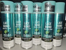 6 CANS OF KISS Colors & Care Lace Bond Adhesive Spray Ultimate Hold 11.1 Oz/can