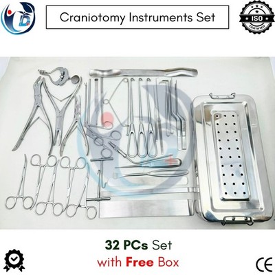 Neuro Craniotomy Instruments Set 32-Piece Comprehensive Neurosurgery Tools