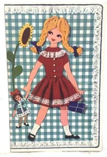 Vintage Girl with Doll  Paper Doll Book Carlsen Copenhagen Denmark 3050-3 Uncut