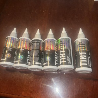 Lot Of 6 KISS TINT UP Jet Black SEMI-PERMANENT HAIR COLOR DYE 5OZ Level 1