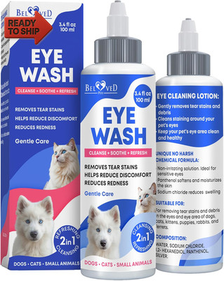 Beloved Pets Cat & Dog Eye Wash Drops & Tear Stain Remover, Cleaner | Eye Infec