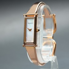 GUCCI 1500L 12mm Shell Dial Gold Quartz Vintage Women's Watch From JAPAN