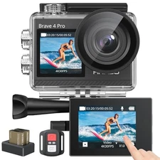 AKASO Brave 4 Pro Action Camera, 4K 20MP Resolution, Touchscreen, Dual Col [NEW]