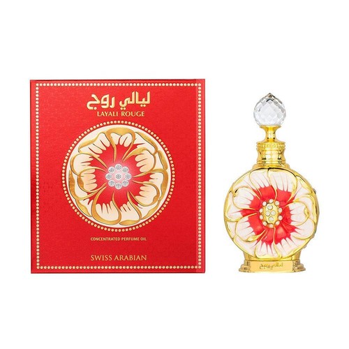Aceite de perfume concentrado Layali Rouge 15 ml de Original Swiss Arabian Hot U6Y6