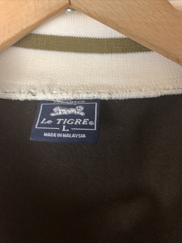 Vintage Rare Retro Le Tigre men jacket size L Hiphop Brown Tan Orange - Picture 7 of 7