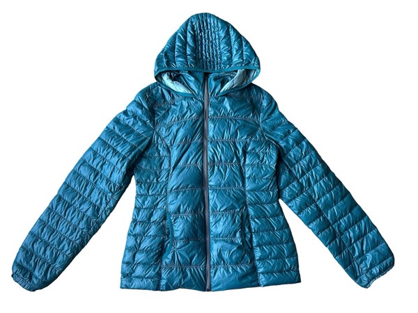 Esprit Women’s Peacock Green Down filled Hooded Puffer Jacket Size 10