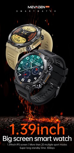 Montre intelligente HD pour homme, appel Bluetooth, Étanche Android iOS - Photo 7/12