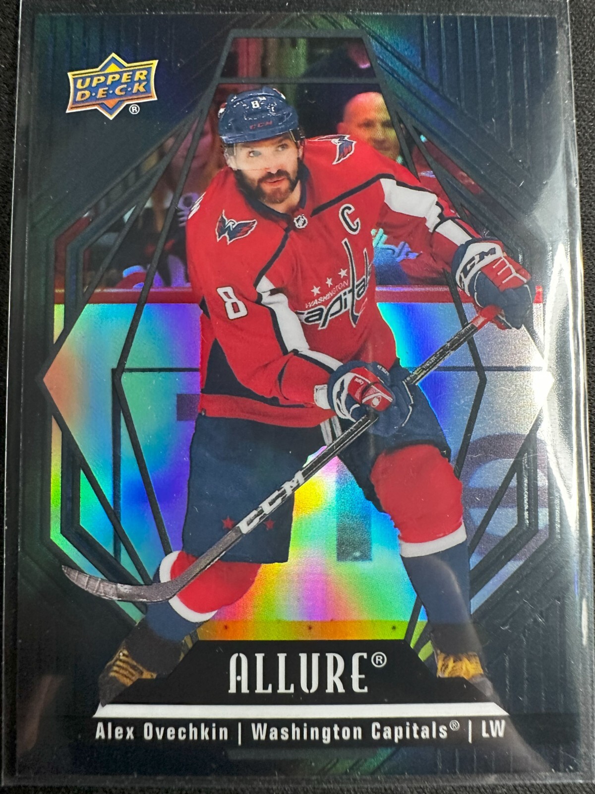 Alex Ovechkin Mint 2022-23 Upper Deck Allure Black Rainbow Refractor SP Card #77