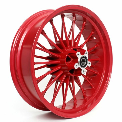 21x2.15 18x5.5 Fat Spoke Wheels Red Rims for Harley Chopper Dyna Low Rider FXDL - Picture 6 of 12