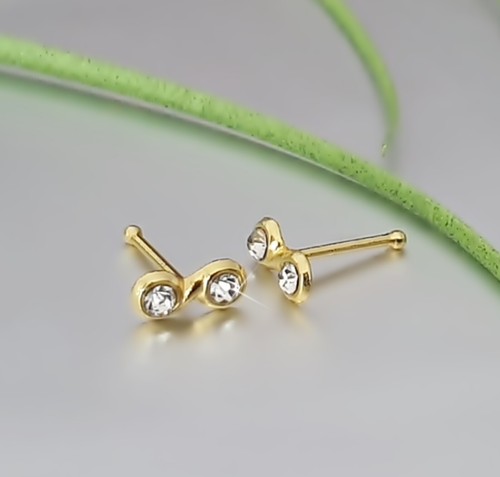 925 Silber Nasenpiercing Unendlich Vergoldet Nasenstecker Stecker Piercing - Picture 11 of 15