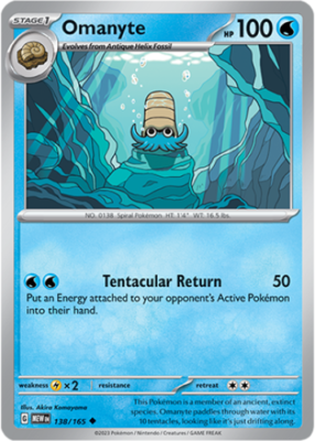 ポケモンカードダス オムナイト FILE No.138 1x Omanyte 138/165 Scarlet & Violet 151 Pokemon TCG Card NM | eBay