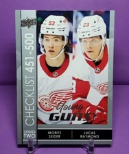 2021-22 Upper Deck Series 2 Seider/Raymond Young Guns Checklist #500 Red Wings