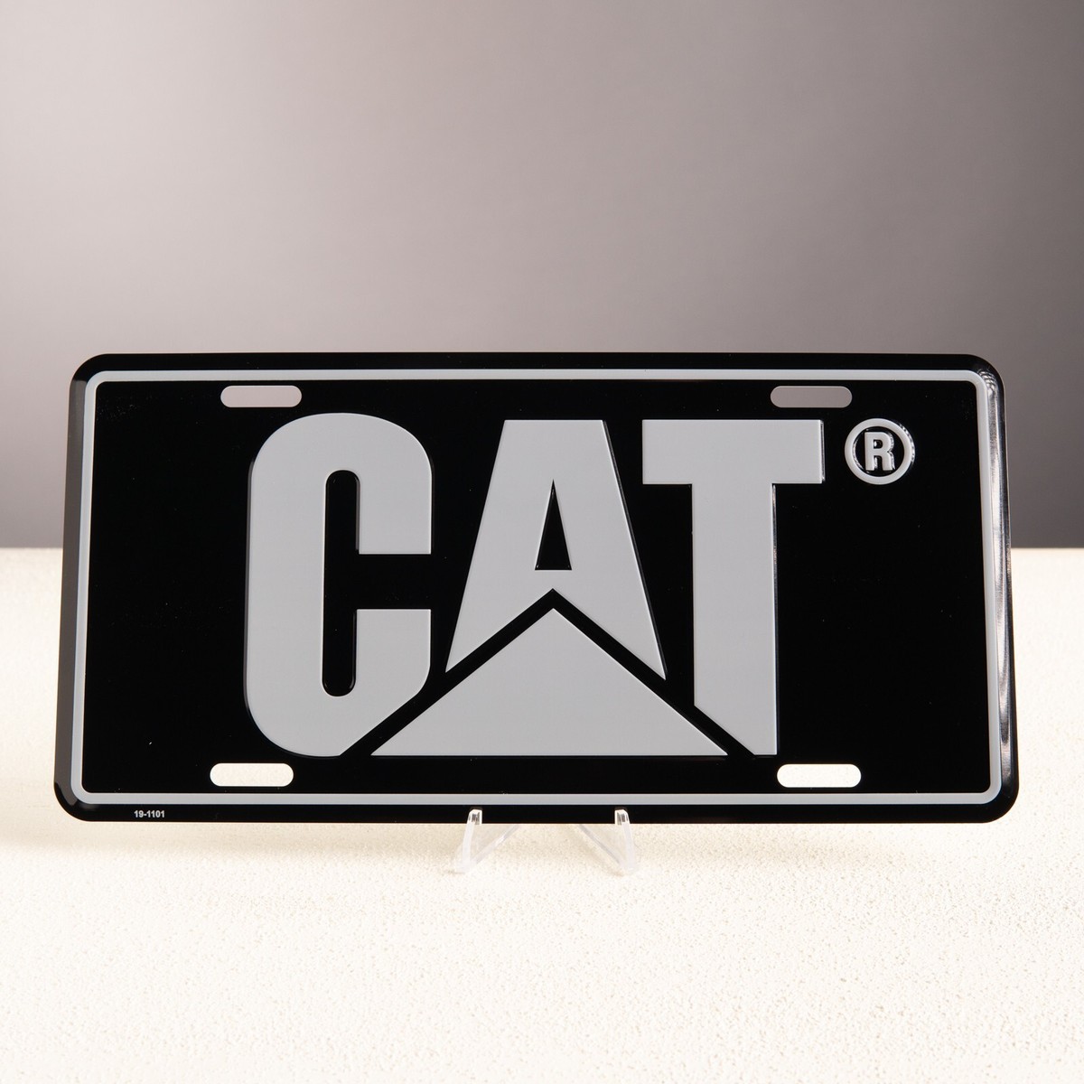 Caterpillar CAT Heavy Equipment 3D Embossed Black & Grey Metal