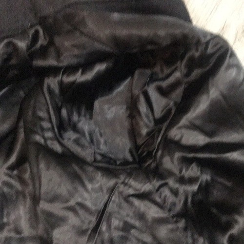 Vintage 1950’s Black Wool Blend Mink Collar Long Coat size M - Picture 11 of 14
