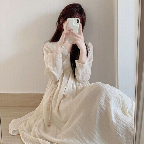 Nuevo Mujeres Cuello en V Camisón Prendas para dormir Midi Ropa de dormir Vestido Ropa de salón Princesa - Imagen 2 de 4
