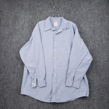 Brooks Brothers 346 Button Down Shirt Mens 18 Blue Regular Fit Supima Cotton
