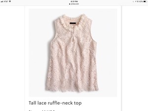 j crew lace ruffle neck top
