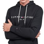 Nwt- Tommy Hilfiger Mens Logo Pullover Fleece Hoodie - Black : S - Xxl