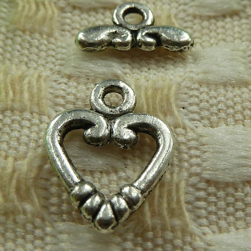 300 Sets Tibetan Silver Heart Clasps 11X6MM 14X11MM S3771 DIY Jewelry Making - Picture 4 of 6