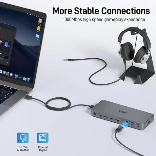 Acer Docking Station 14-in-1 Triple Display USB C Dock Station, 3 Monitors... - Picture 7 of 14