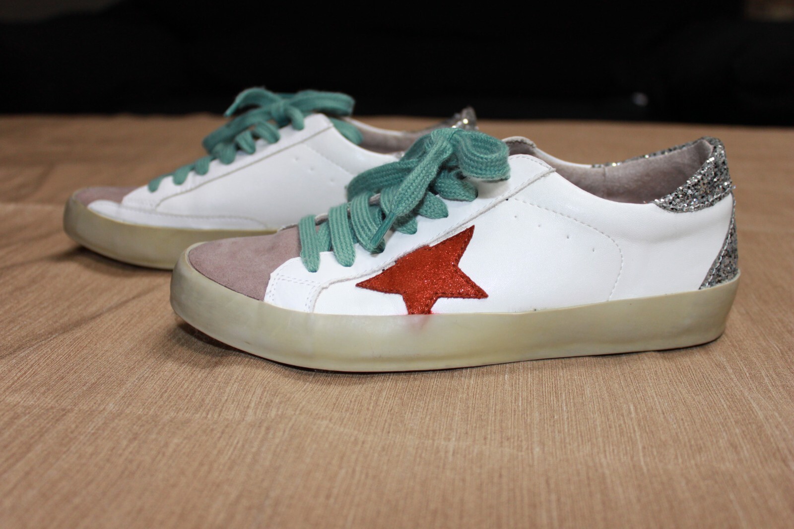 Shu Shop Women's Sneakers Star Paula Silver Glitter Sz. 6 eBay