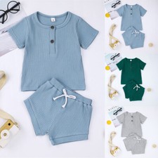 Set vestiti tuta + pantaloni maniche corte top + pantaloni neonato bambino bambino 2 pezzi