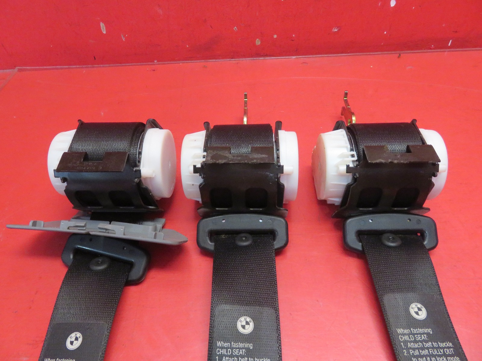 20042006 BMW 545i E60 OEM REAR SEAT BELT SET BLACK COLOR eBay