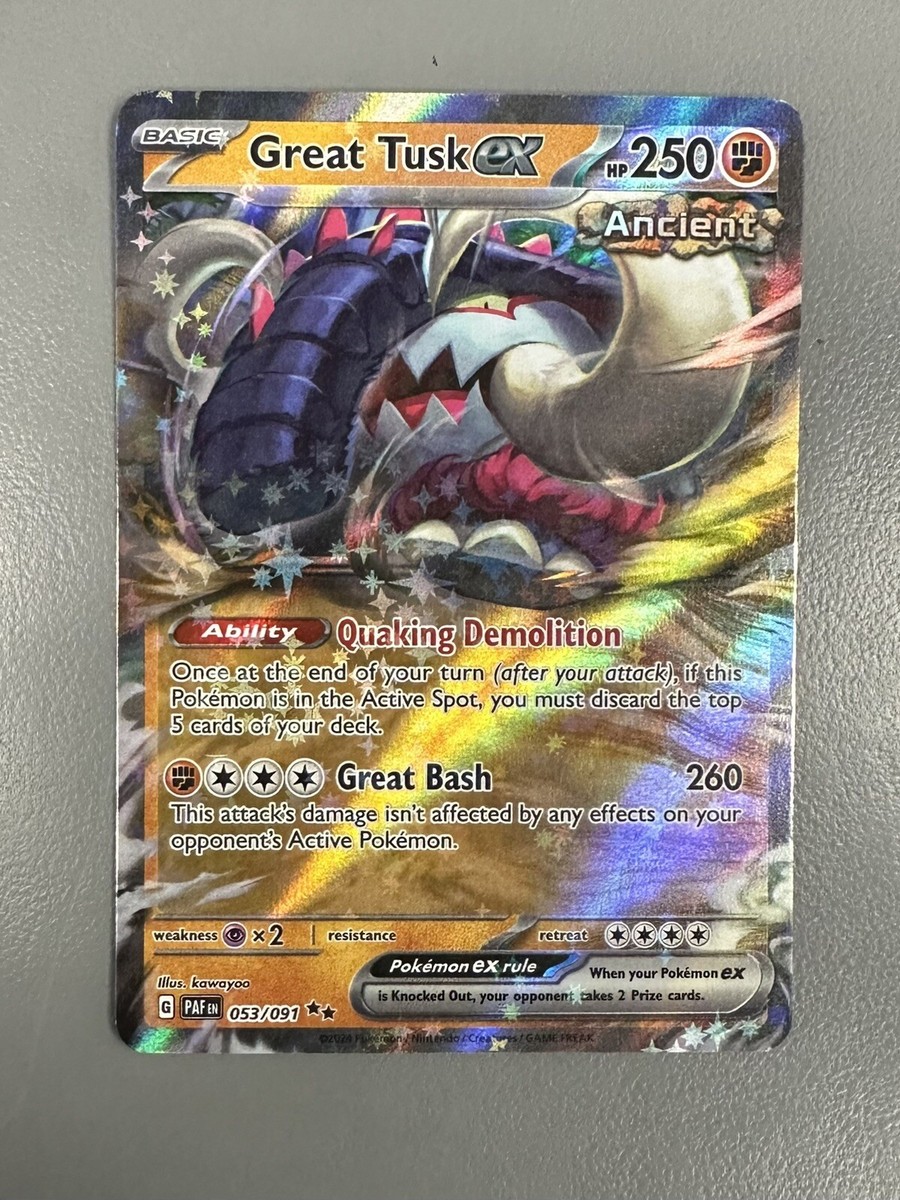 Holo Great Tusk ex 053/091 Double Rare Paldean Fates Pokemon TCG | eBay Holo Great Tusk ex 053/091 Double Rare Paldean Fates Pokemon TCG | eBay