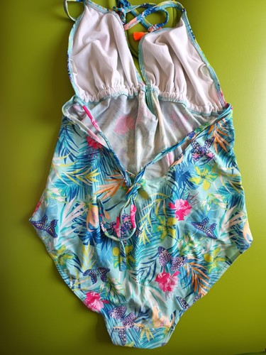 Traje de baño George multicolor floral cuello halter Reino Unido 18 - Imagen 2 de 3