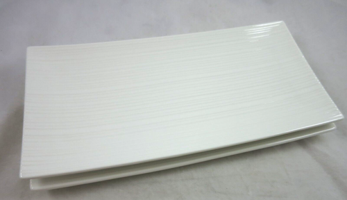 "Bandejas de sándwich rectangulares Maxwell Williams White Basics Cirque 2 costillas de 13" - Imagen 2 de 7