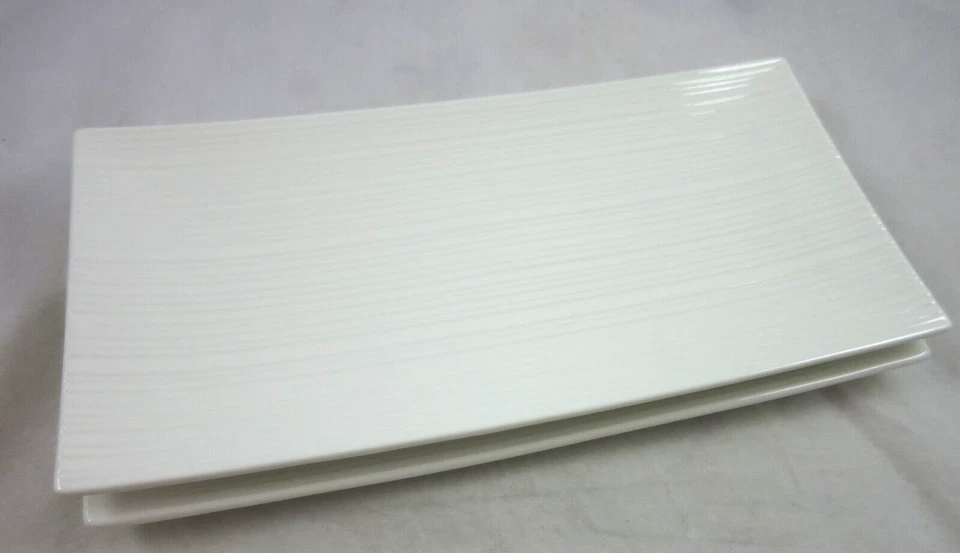 Maxwell Williams White Basics Cirque 2 прямоугольные тарелки для сэндвичей подносы ребра 13 дюймов - Изображение 2 из 4