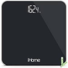 iHome Digital Battery Powered Bathroom Scale 397 lbs, Black