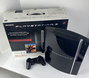 40GB Sony Playstation 3 Fat Black w Box, Cords, Controller CECHG01 PS3