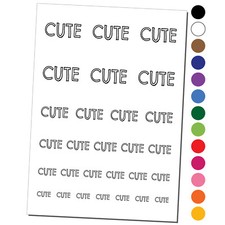 Cute Fun Text Temporary Tattoo Water Resistant Fake Body Art Set Collection