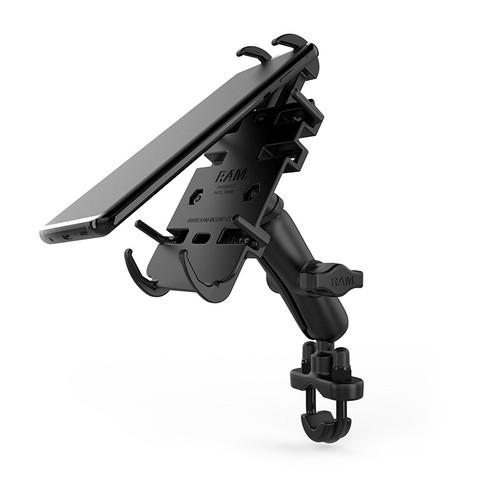 RAM Handlebar / Rail 1" Ball Mount with Spring Loaded Quick-Grip Phone Holder - Picture 2 of 4