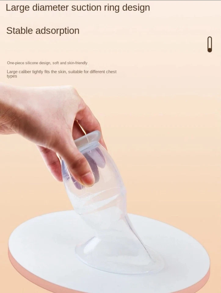 Silicone Baby Breastfeeding Manual Breast Milk Pump Collector Feeding Suction - Image 2 of 4
