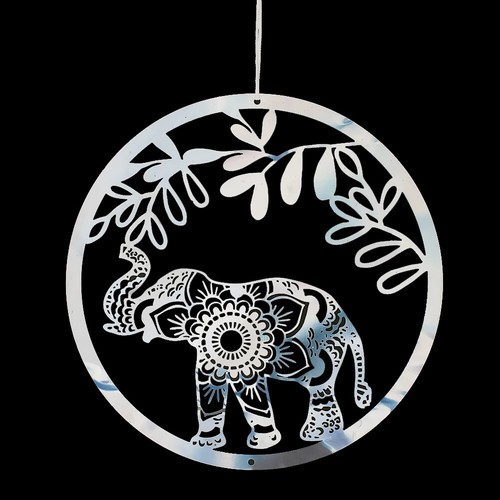 Elefant Wind Blume Edelstahl Windspiel Anhänger Garten Hängedeko - Bild 7 von 15