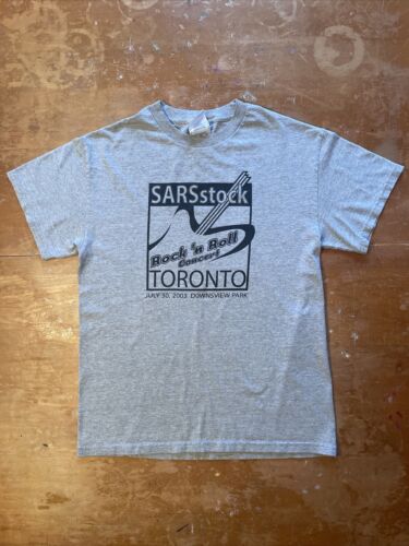 *RARE* 2003 SARSstock TORONTO Rock N Roll Concert T-Shirt M Rolling Stones Covid - Picture 1 of 5