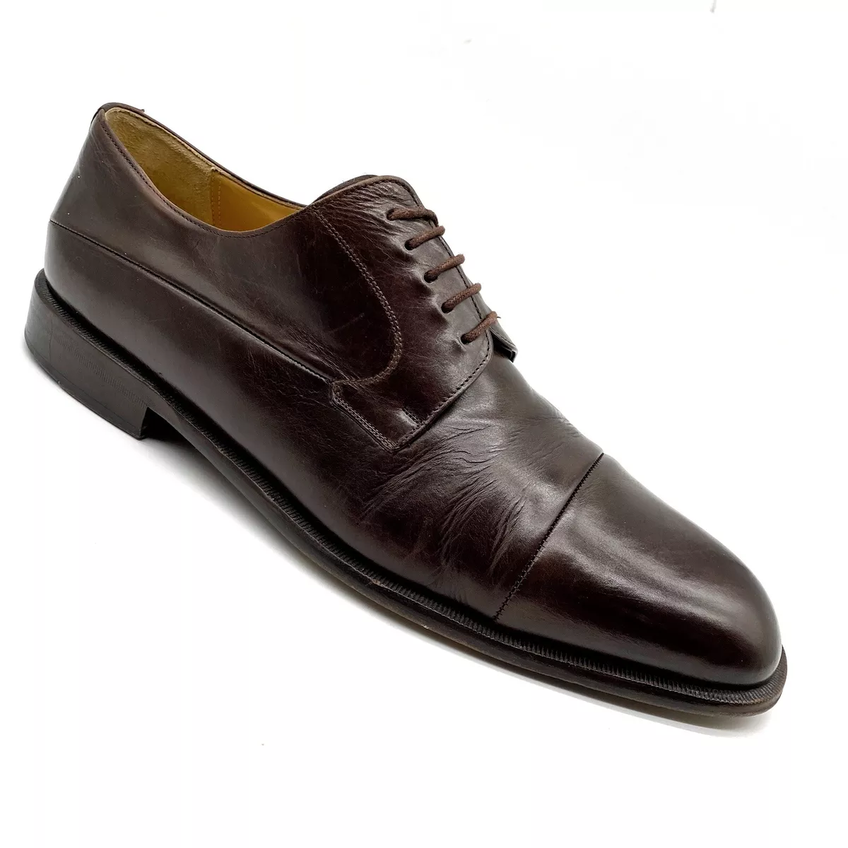 Mezlan Piazza Brown Leather Cap Toe Derby Shoe Mens Size 11