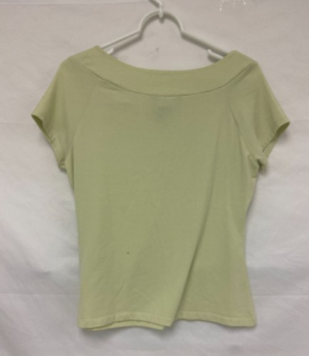 George Womens Top Size M Green Stretch Tie Knot Short Sleeve Casual Blouse - Picture 2 of 9