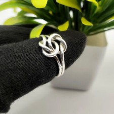 Solid-925 Sterling Silver Beautiful Handmade Unique Double Knot Real Women Ring