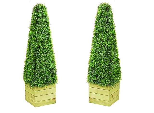 Homescapes 3 Ft Red Artificial Rose Tree Lifelike Red Petals And