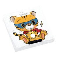 20 Servietten Cartoon Superhero Tiger Held Kinder Geburtstag Tischdeko 33X33Cm