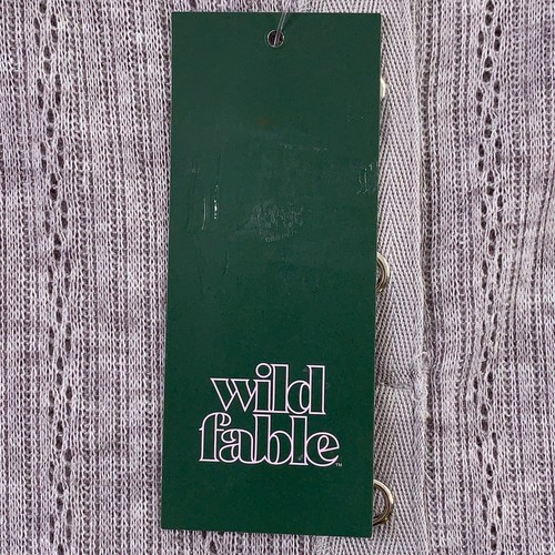 Wild Fable Women's Size Medium Heather Gray Long Sleeve Round Hem Henley Tee NWT - Picture 9 of 9