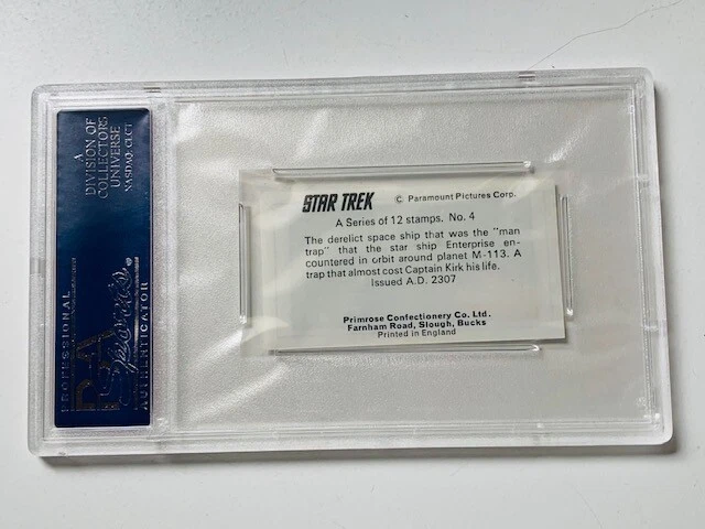 Tarjeta coleccionable Star Trek 1971 Primrose Capitán Kirk Spock PSA 5 nave abandonada #4 Foto 4 de 4