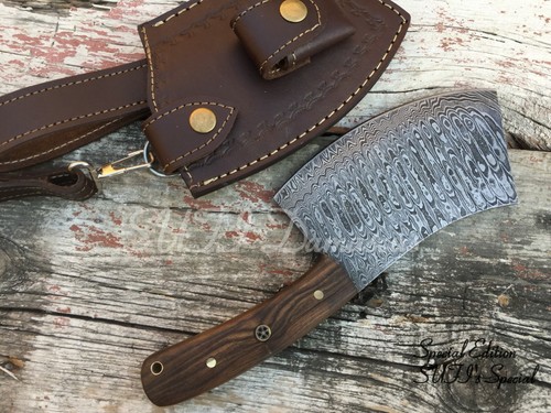 Custom Handmade Damascus Steel Professional Kochmesser, Fleischerbeil, Axt, 020 - Bild 1 von 9