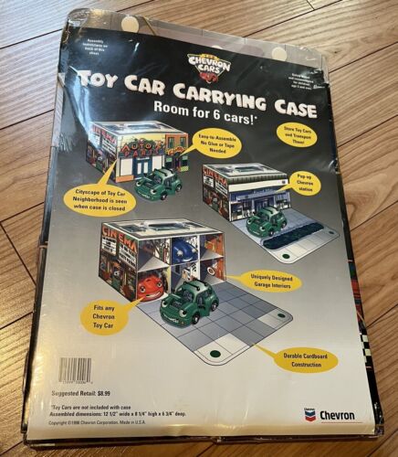 New Sealed Vintage 1998 Chevron Corporation Toy Car Carrying Case Cardboard - Picture 1 of 2